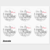 Illustratie van Notre Dame de Paris Ronde Sticker (Vel)