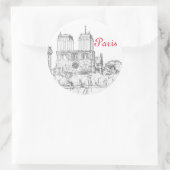 Illustratie van Notre Dame de Paris Ronde Sticker (Tas)