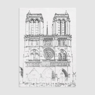 Illustratie van Notre Dame de Paris Tissuepapier