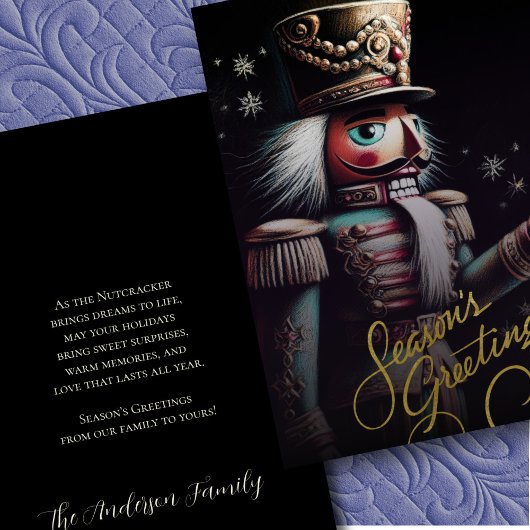 Illustratie van Nutcracker Kerstmis Zwart Feestdagen Kaart
