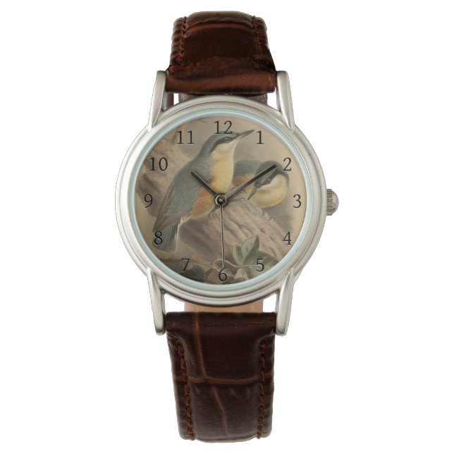  illustratie van Nuthatch Horloge (Voorkant)
