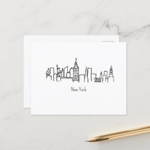 Illustratie van NYC-sylhouette New York Briefkaart