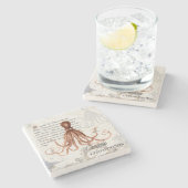 Illustratie van octopus 🐙 stenen onderzetter (Zijkant)