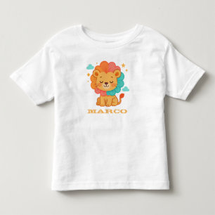 Illustratie van op maat gemaakte leeuw met regenbo kinder shirts