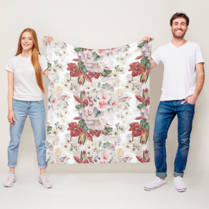 illustratie van orchidee en luie luxelace floral fleece deken