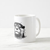 Illustratie van otter in water koffiemok (Voorkant rechts)