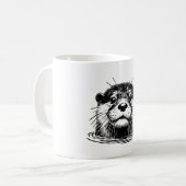 Illustratie van otter in water koffiemok (Voorkant links)