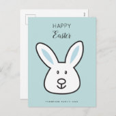 Illustratie van paasblauw rooster feestdagenkaart (Voorkant / Achterkant)