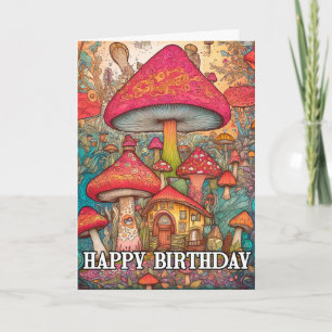 Illustratie van paddenstoelen in het spruiten kaart