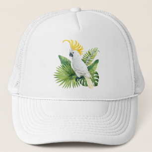 Illustratie van papegaai kaketoe trucker pet