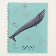 Illustratie van persoonlijke blauwe walvis en Zee-