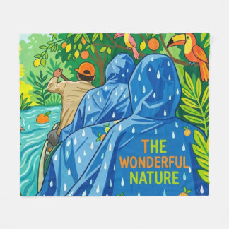 Illustratie van regenwoudboottocht fleece deken
