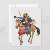 Illustratie van Samurai over de horseback Briefkaart (Voorkant / Achterkant)