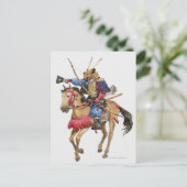 Illustratie van Samurai over de horseback Briefkaart (Staand voorkant)