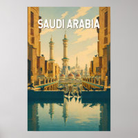 Illustratie van Saoedi-Arabië Reis Kunst Vintage