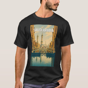 Illustratie van Saoedi-Arabië Reis Kunst Vintage T-shirt