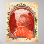 illustratie van schattige engelenmeid poster (Voorkant)