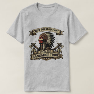 Illustratie van stamhoofd in vintage stijl t-shirt