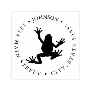 Illustratie van tekenkikker Terug-label Zelfinktende Stempel