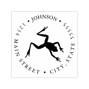 Illustratie van tekenkikker Terug-label Zelfinktende Stempel