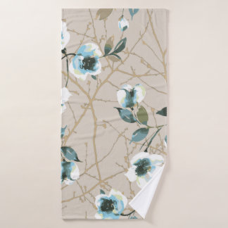 illustratie van textiel met bloempatroon, deel badhanddoek