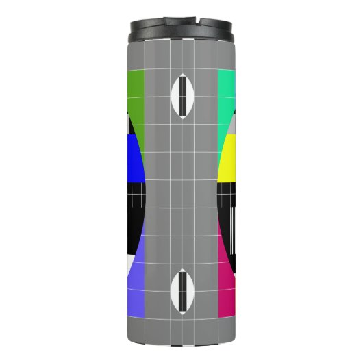 illustratie van tv zonder signaal terug in retro s thermosbeker (Achterkant)