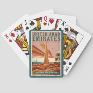 Illustratie van UAE Kameel Burj Khalifa Reis Kunst Pokerkaarten