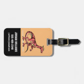 Illustratie van velociraptor. bagagelabel (Voorkant horizontaal)