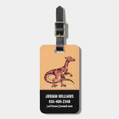 Illustratie van velociraptor. bagagelabel (Voorkant verticaal)