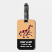 Illustratie van velociraptor. bagagelabel (Achterkant verticaal)