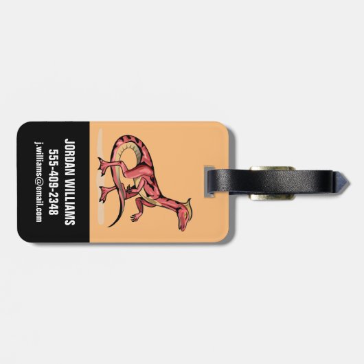 Illustratie van velociraptor. bagagelabel (Achterkant horizontaal)