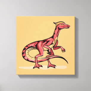 Illustratie van velociraptor. canvas afdruk