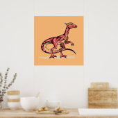 Illustratie van velociraptor. poster (Keuken)