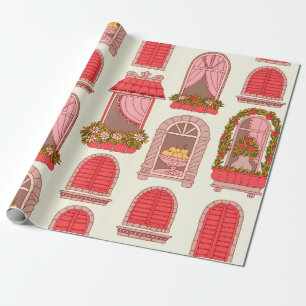illustratie van vensterpatroon cadeaupapier