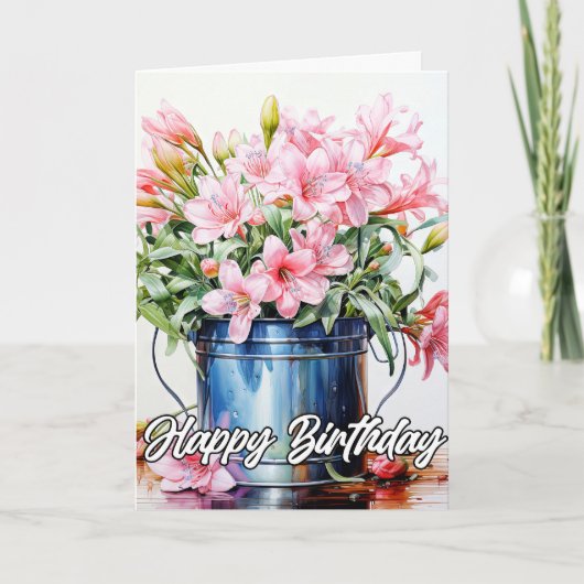 Illustratie van vers geplukte leliebloem kaart (Voorkant)