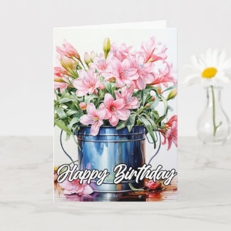 Illustratie van vers geplukte leliebloem kaart