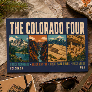 Illustratie van vier nationale parken in Colorado Briefkaart