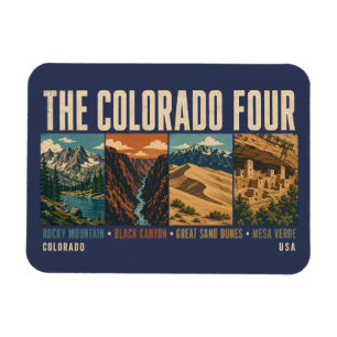 Illustratie van vier nationale parken in Colorado  Magneet
