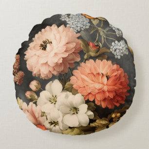 Illustratie van vintage bloemen met gemengde bloes rond kussen
