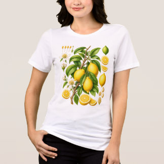 Illustratie van vintage botanische citroen Tri-Blend shirt