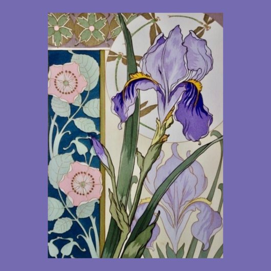 Illustratie van vintage iris kaart