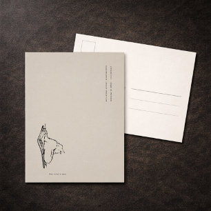 Illustratie van vintage kat / Donkere Academie Briefkaart