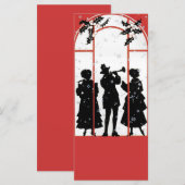 Illustratie van vintage kerstliedjeszangers in sil (Voorkant / Achterkant)