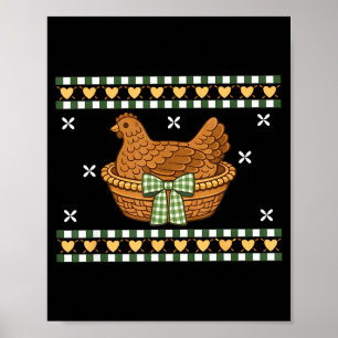 Illustratie van vintage kip en oma poster