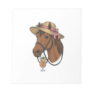 Illustratie van vintage paardencocktail zomerhoed notitieblok