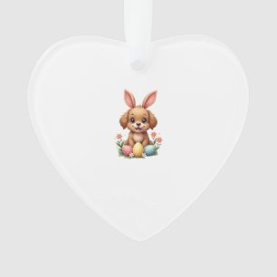 Illustratie van vintage paashaas-hond Schattige pu Ornament