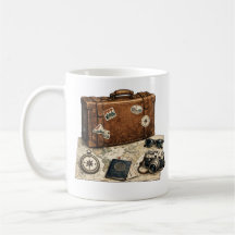 Illustratie van vintage reisessentials