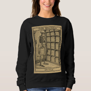Illustratie van vintage skeletarchiefrecord trui