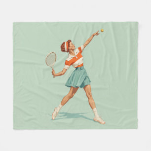 Illustratie van vintage tennisservice fleece deken