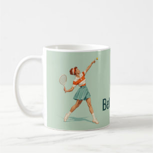 Illustratie van vintage tennisservice koffiemok
